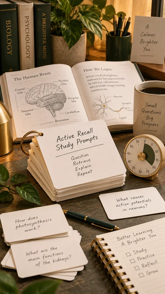 Turn a lesson into focused questions, then use mistakes to guide your next review.