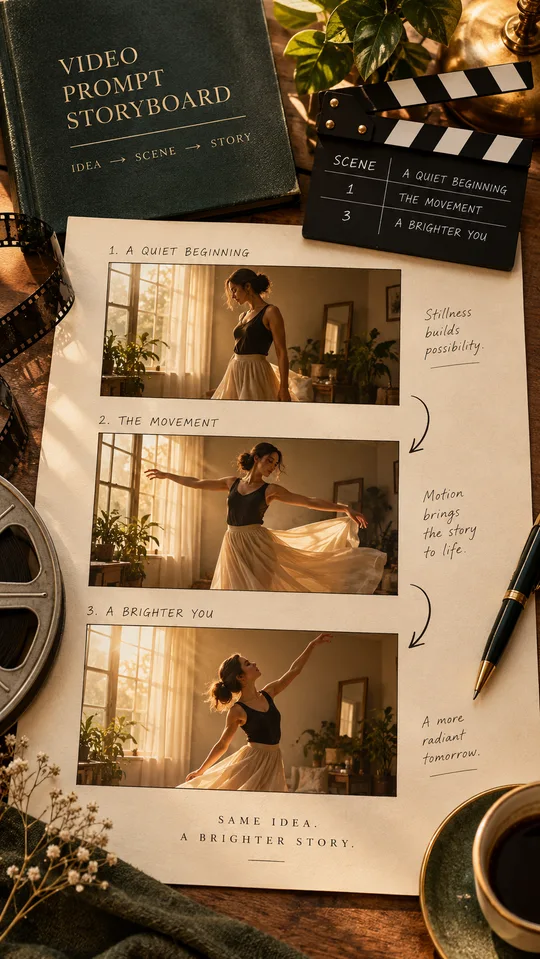 Turn one idea into three manageable shots with clear action, framing and continuity.