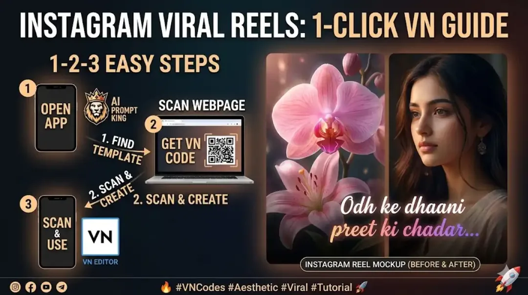 How to Make Viral Flower Overlay Lofi Reels in 1-Click (Using AI Prompt King)