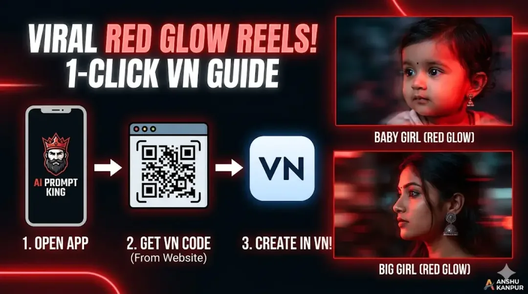 How to Make Viral Red Glow Aesthetic Reels in 1-Click (Using AI Prompt King)