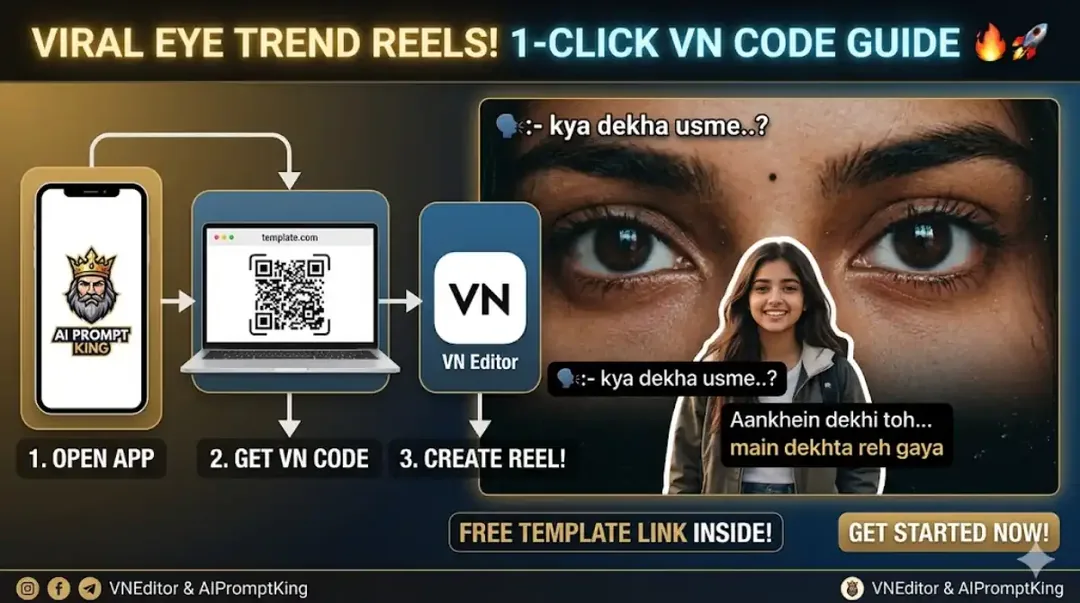 How to Make Viral "Kya Dekha Usme Eye Trend Reels in 1-Click (Using AI Prompt King)