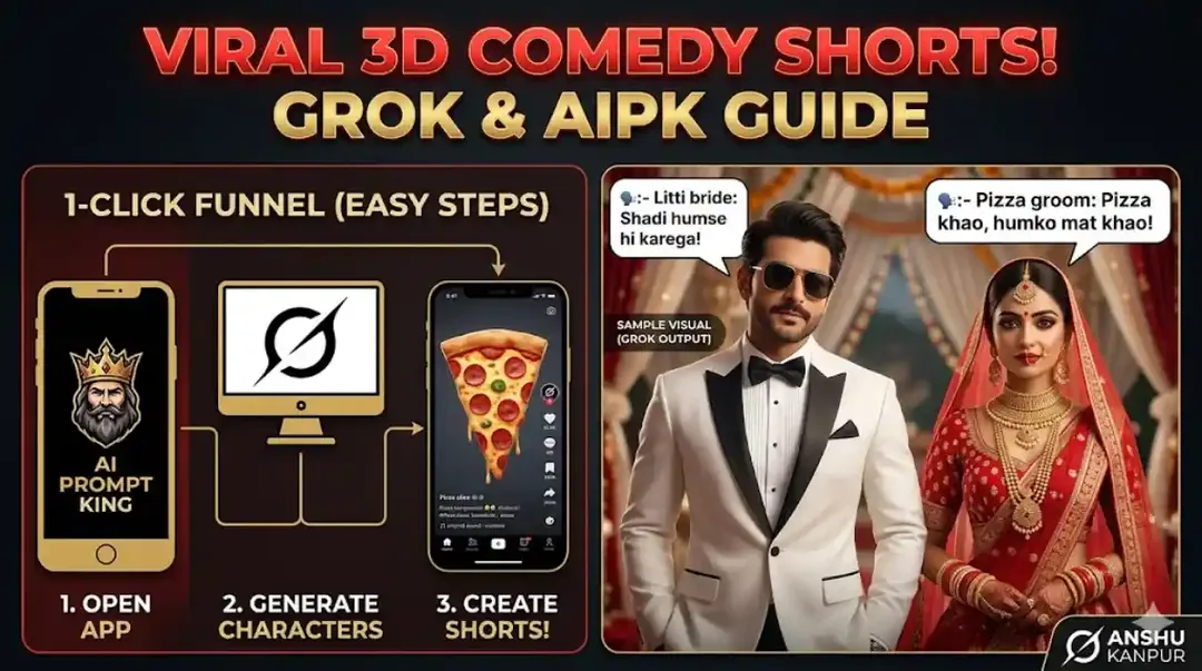 How to Make Viral 3D Pizza & Litti Comedy Reels in 1-Click
