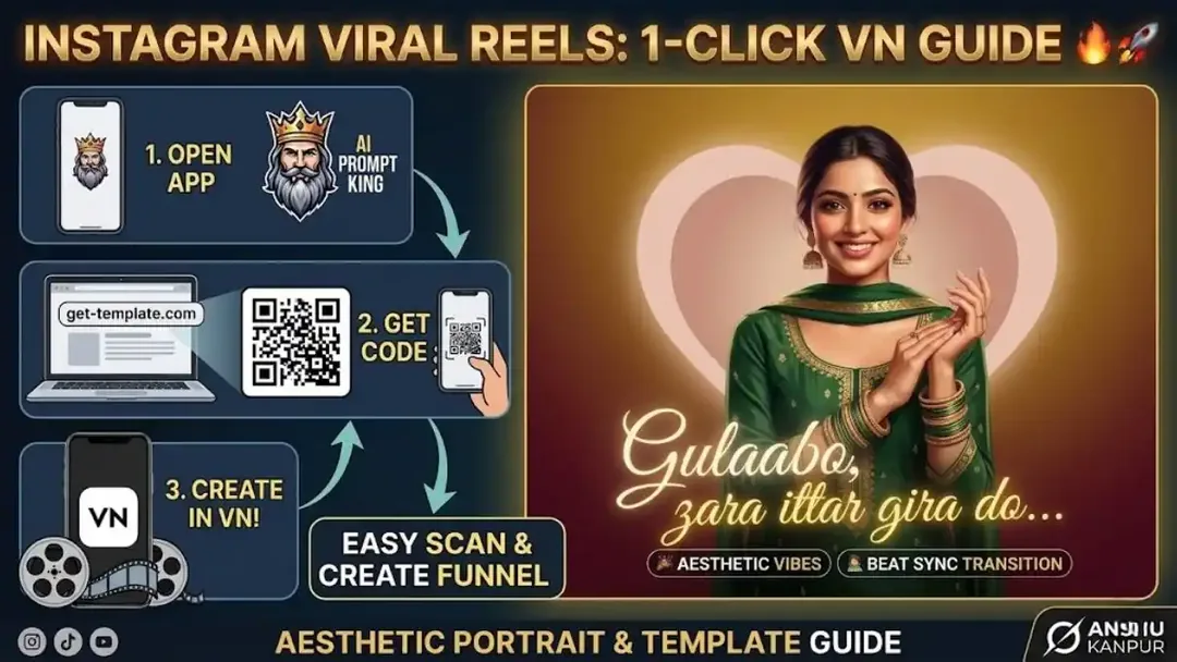 How to Make Viral "Iss Jahaan Mein" Transition Reels in 1-Click (Using AI Prompt King)