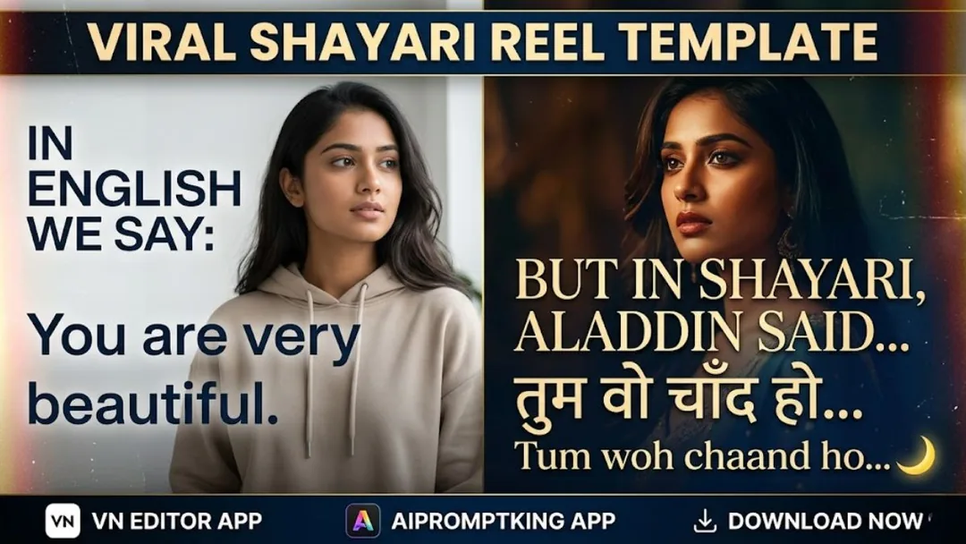 How to Make the Viral "In English We Say… Shayari" Reel (VN Template Tutorial)