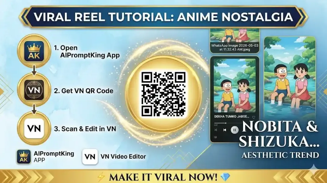 Create the Best Viral Nobita and Shizuka Anime Aesthetic Reel 2026!