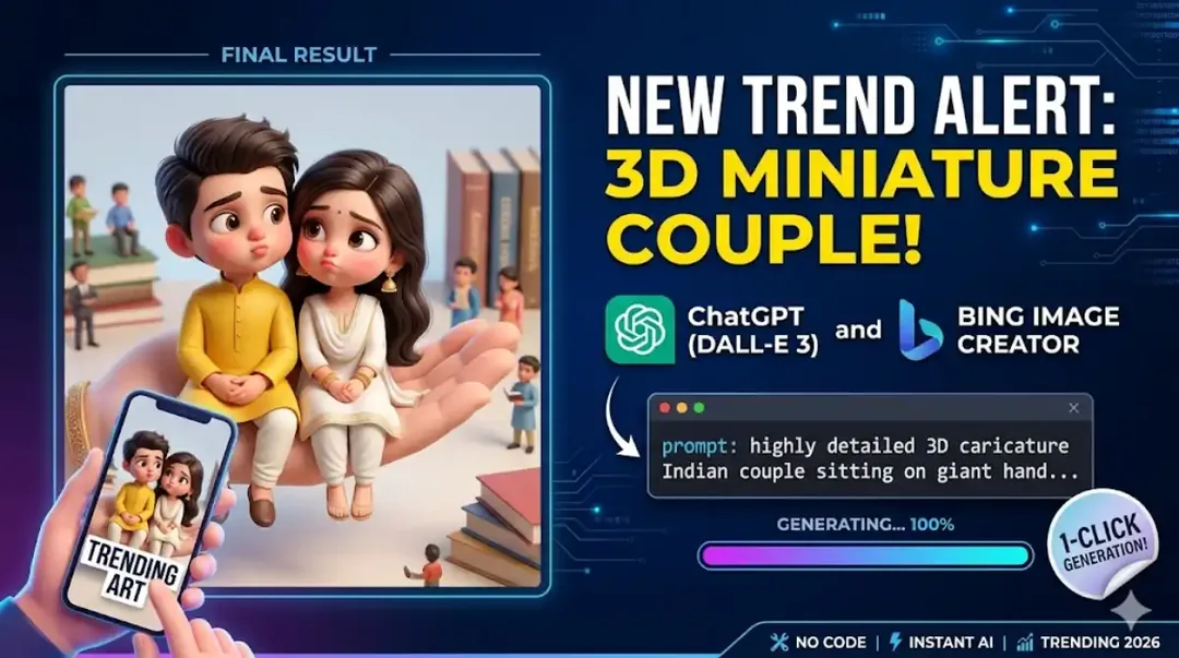 Create the Viral Cute 3D Miniature Couple Caricature AI Photo 2026!