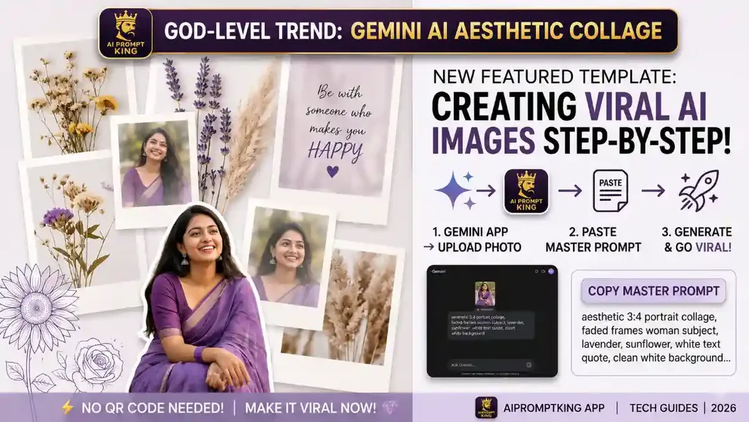 Create Your Own Best Viral Aesthetic Floral Collage using Google Gemini AI 2026!