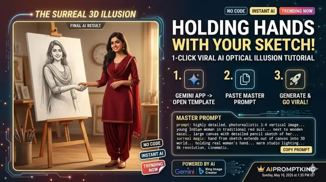 Create the Best Viral Holding Hands with Sketch AI Photo in 1 Click 2026!