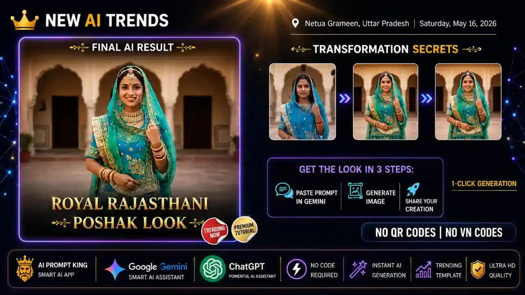Create the Viral Rajasthani Poshak AI Photo in 2 Easy Steps 2026!